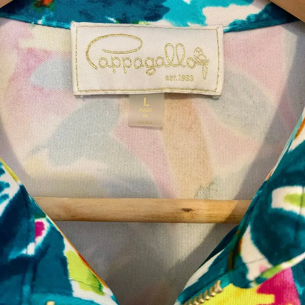 Pappagallo Dress Womens Size Large Summer Resort Vacation Cruise Tropical